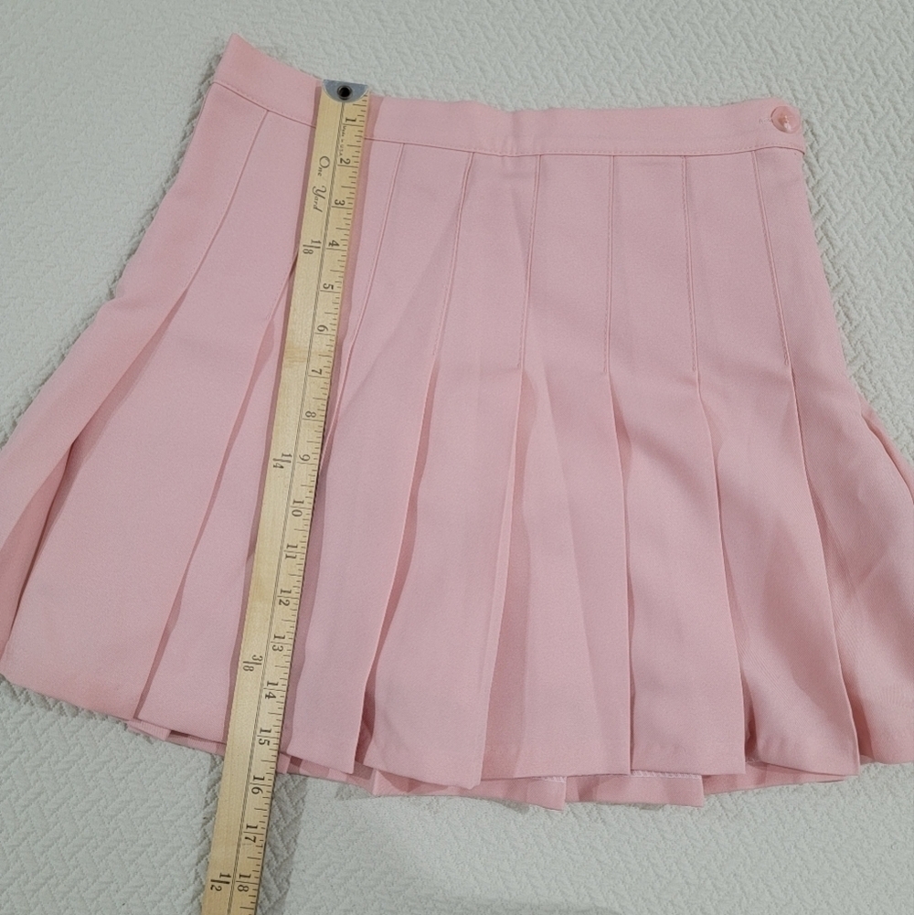 Joy Shop Pink Pleated Skater Skirt Built In Shorts Size M Skort - Picture 4 of 12